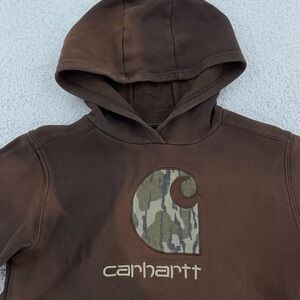 FADED Carhartt Hoodie Youth Large Camo Pullover Sweatshirt Boys 14-16 TS6294-B